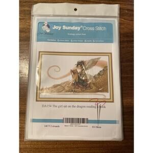 NEW Joy Sunday Cross Stitch Kit DA154 The Girl Sat On The Dragon Reading A Book